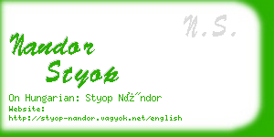 nandor styop business card